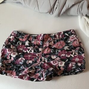 Loft black floral shorts size 12